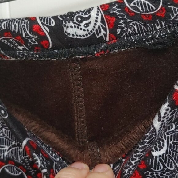 Just Cozy lined winter leggins Paisley pattern size XS/S - Picture 4 of 6